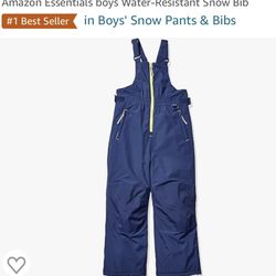 Amazon Essentials boys Water-Resistant Snow Bib