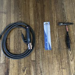 Welding cable connectors, and a chipping hammer