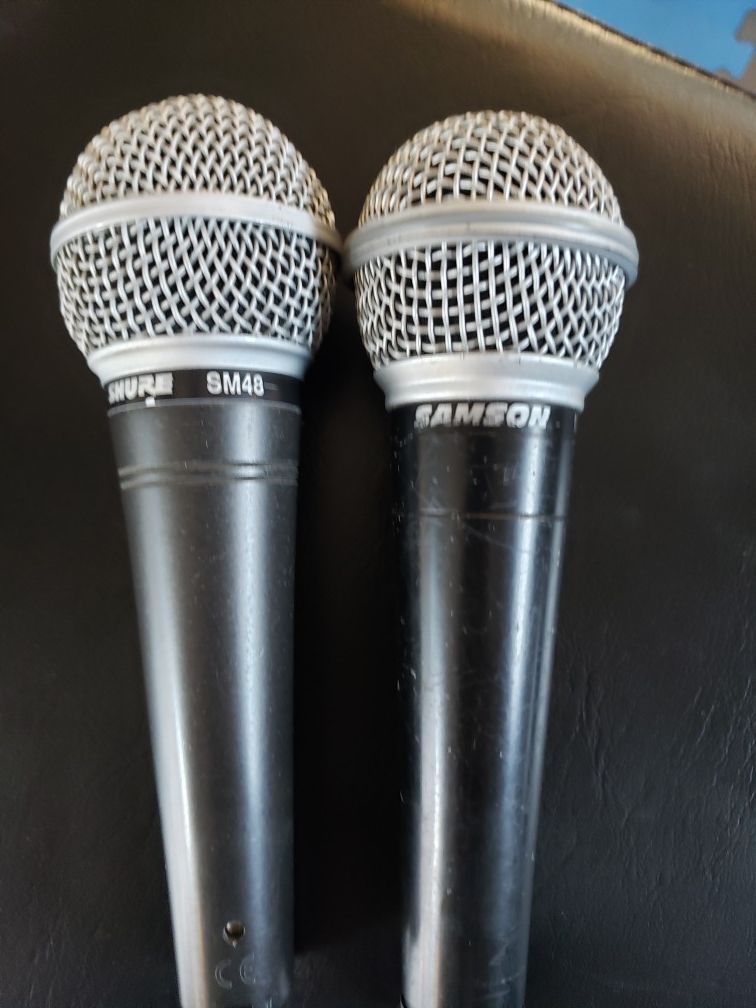Shure SM48 and Samson microphone