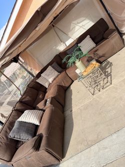 Costco brown sectional recliner