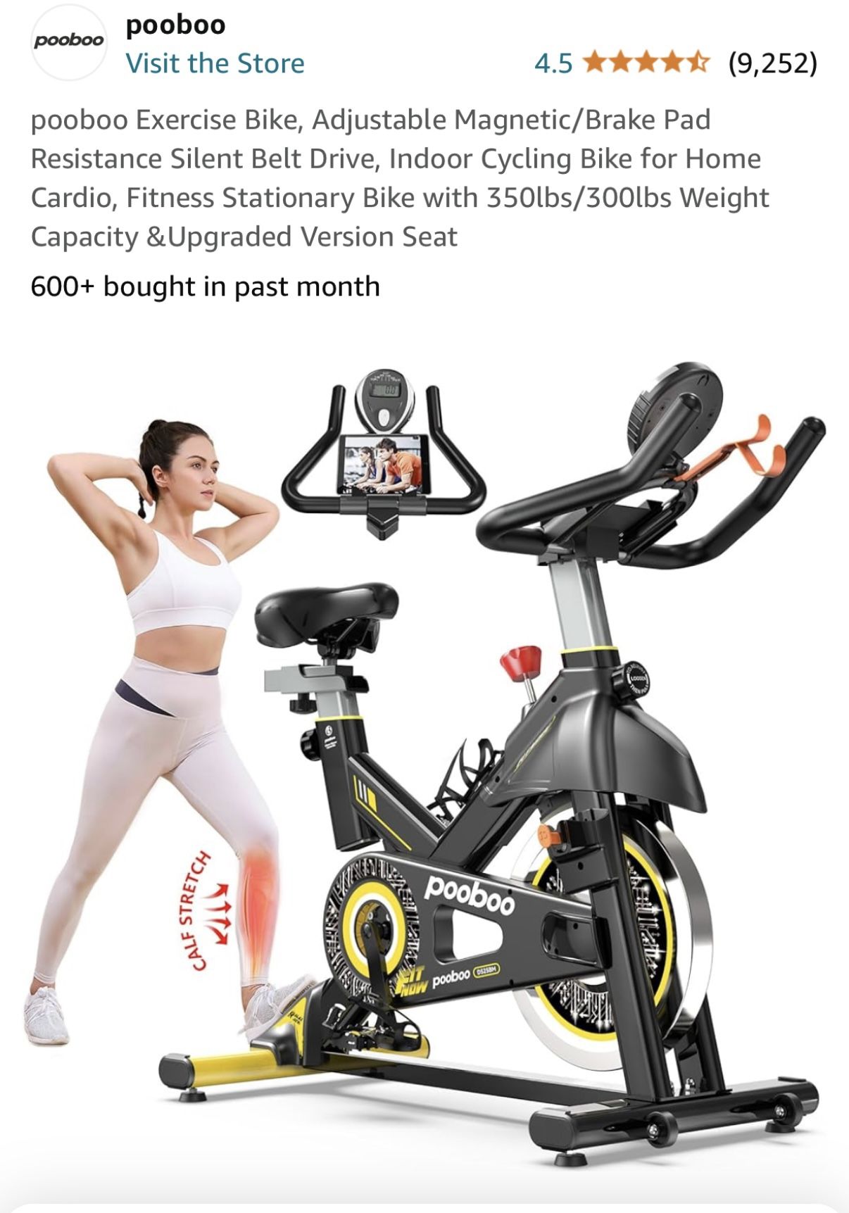 PRICE DECREASE!!! LIKE NEW- pooboo Exercise Bike