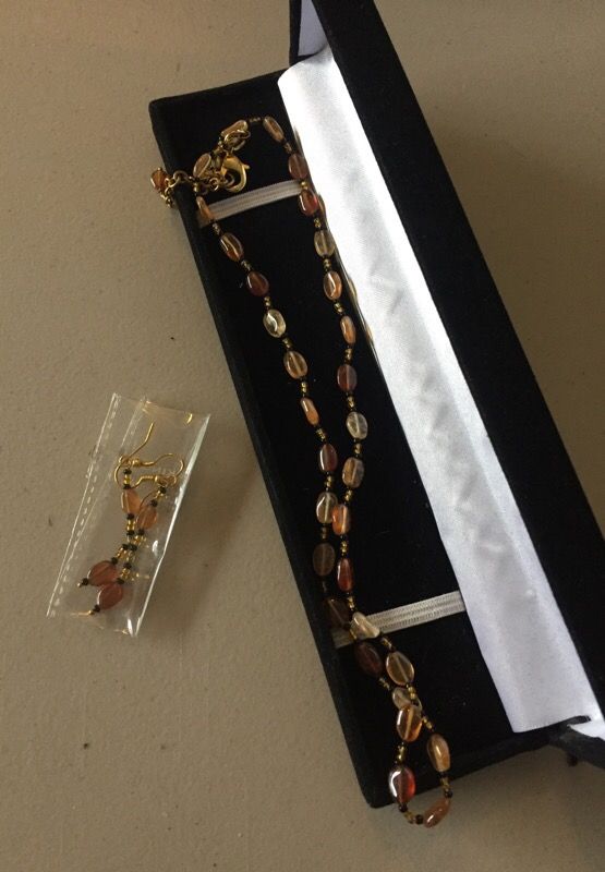 Amber Necklace and Earring