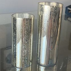 Glasseam silver Cylinder Vases For Centerpieces, Set of 24