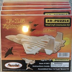3-D Airplane Puzzle Set Of 6