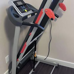 Sunny Health & Fitness Smart Foldable Treadmill with Incline, Shock Absorption, Pulse Sensors & Hand