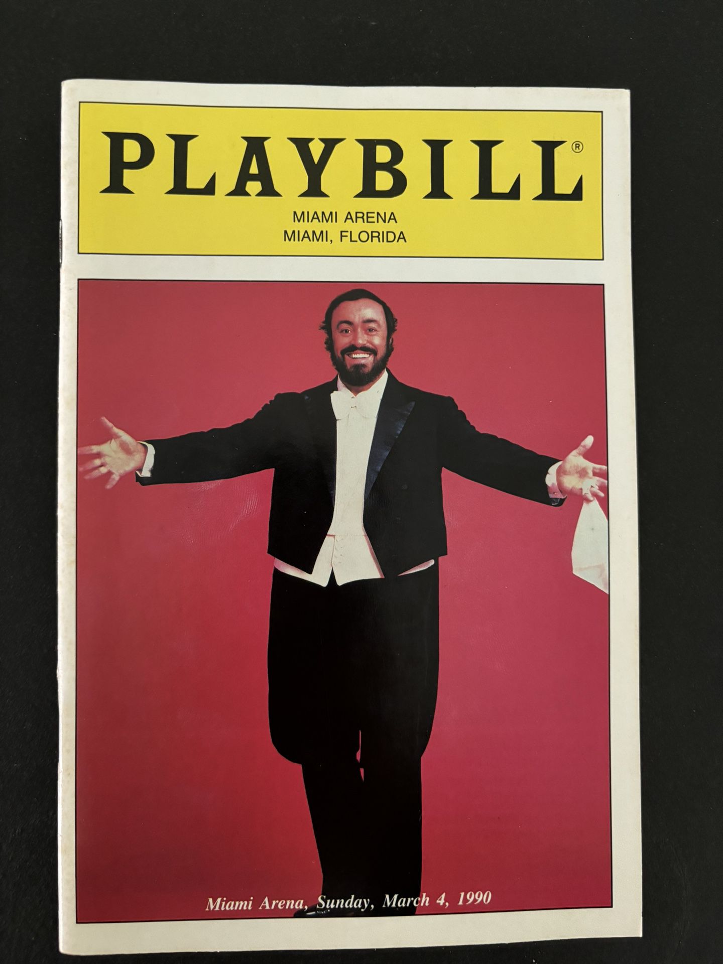 Vintage Collectors Playbill Of Pavarotti 1990