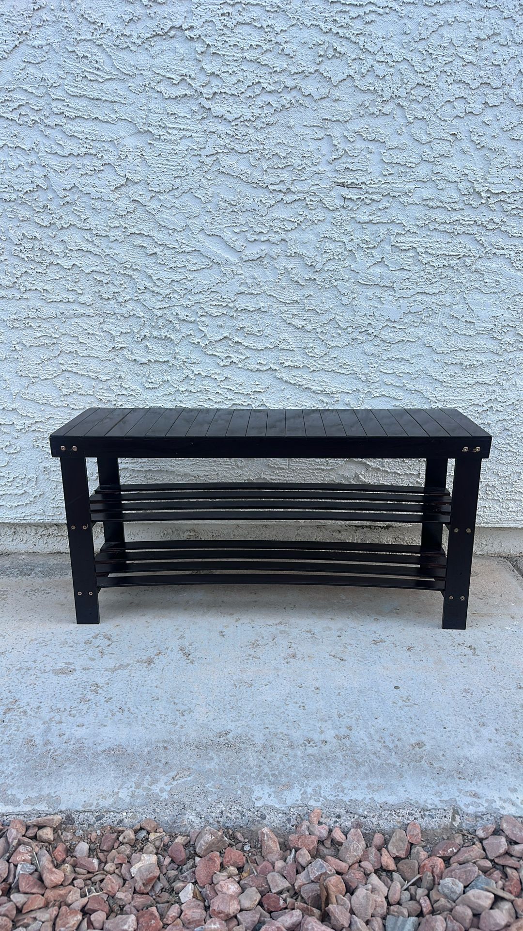 Kselythan Shoe Rack Bench,3-Tier Bamboo Shoe Storage Organizer-used In Great Condition