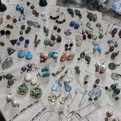 A Lot Of Mixed Colors And Sizes Of Earrings Made By TKay’s 