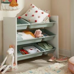 Pillowfort: Multi Bin Toy Organizer, Kids Furniture for Playroom, 3 Shelves