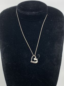 Italy 925 silver necklace with beautiful heart pendant 8.5 inches long