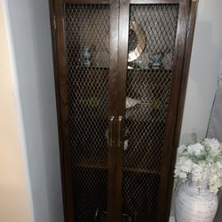 Vintage Liquor Cabinet/ Curio Cabinet 
