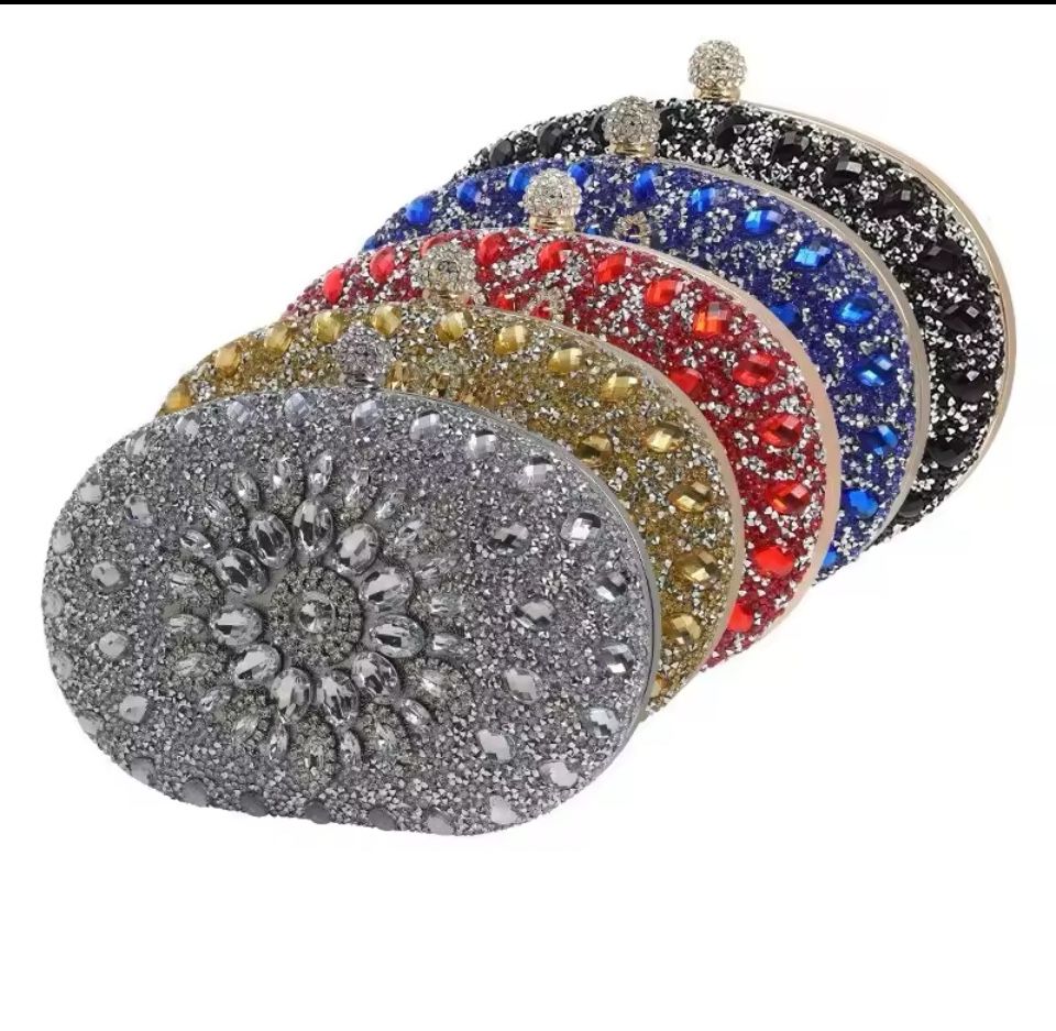 Sunflower inlaid diamond Banquet handbag/pocketbook