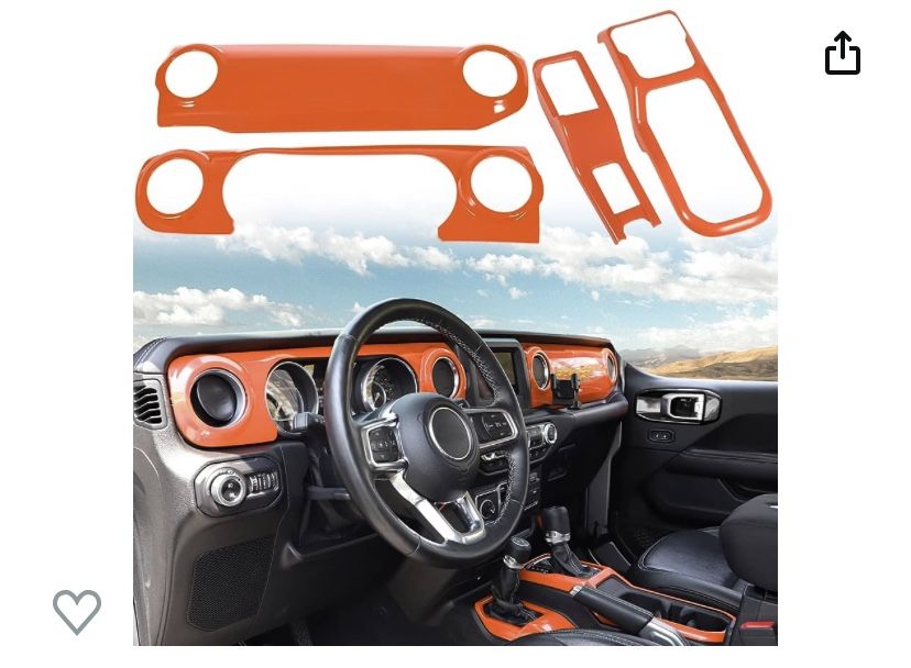 Bonbo Center Console Panel Dashboard Trim & Gear Shift Panel For Jeep Wrangler