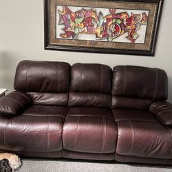 For Sale Leather Couch And Recliner 