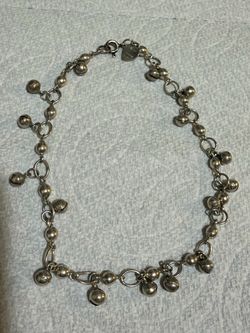 925 Sterling Silver Women's Anklet Bracelet with Jingle Bells