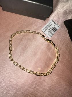 Paperclip Link Chain Bracelet 14k Gold 7-1/2