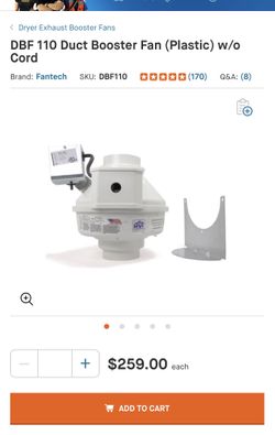 Fantech DBF110 Dryer Booster with cord