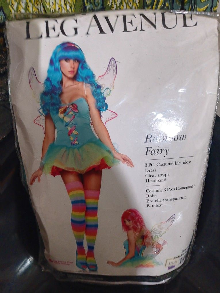 Rainbow Fairy Dress Costume Sz Adult Small
