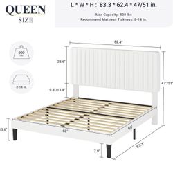 Queen Upholstered Platform Bed Frame with Diagonal intersecting lines Tufted Velvet, Beige 