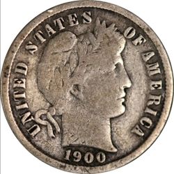 1900-S Barber Dime VG condition San Francisco Mint 90% Silver
