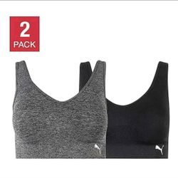 🔥 NEW Puma Drycell 2-Pack Seamless Sports Bra – Black & Grey, Convertible (Size M) 🔥 - (3) Packs Available - Price is for (1) Pack   Step into comfo