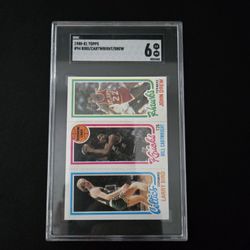 1980-81 Topps LARRY BIRD RC /Bill Cartwright/John Drew #94 SGC 6