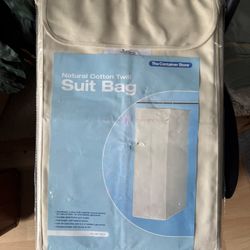 New In Package Container Store Garment Suit Bag Cotton Canvas
