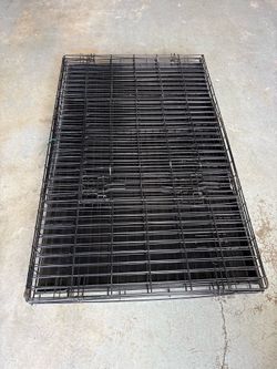 Foldable Black Metal Wire Dog Crate - Large