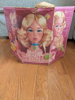 Vintage 1972 Mattel Barbie Beauty Center Styling Head #4027 Box Accessories