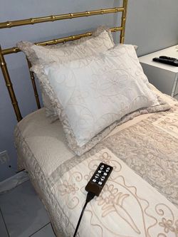Vintage Gold Electric Adjustable Twin Bed + Mattress