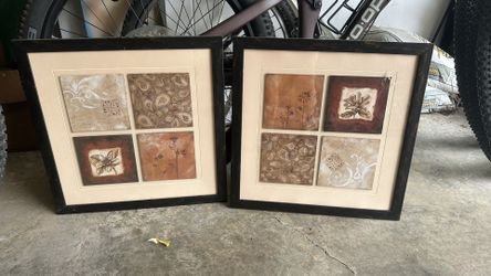 Matching Framed  Wall Decor - 19” X 19” 