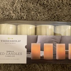 Flameless LED Vanilla Candles 4pack Threshold 