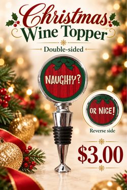 Christmas Double-Sided Wine Bottle Topper