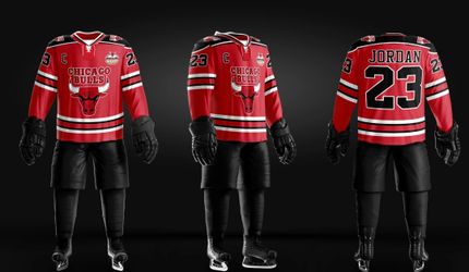 Chicago Bulls Hockey Jersey All Sizes