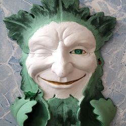 Vintage 1989 Carruth Engraved Garden Winking Smile Face Plaque