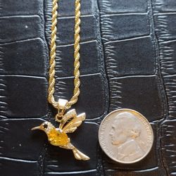 20" Hummingbird Pendant And Chain Set 