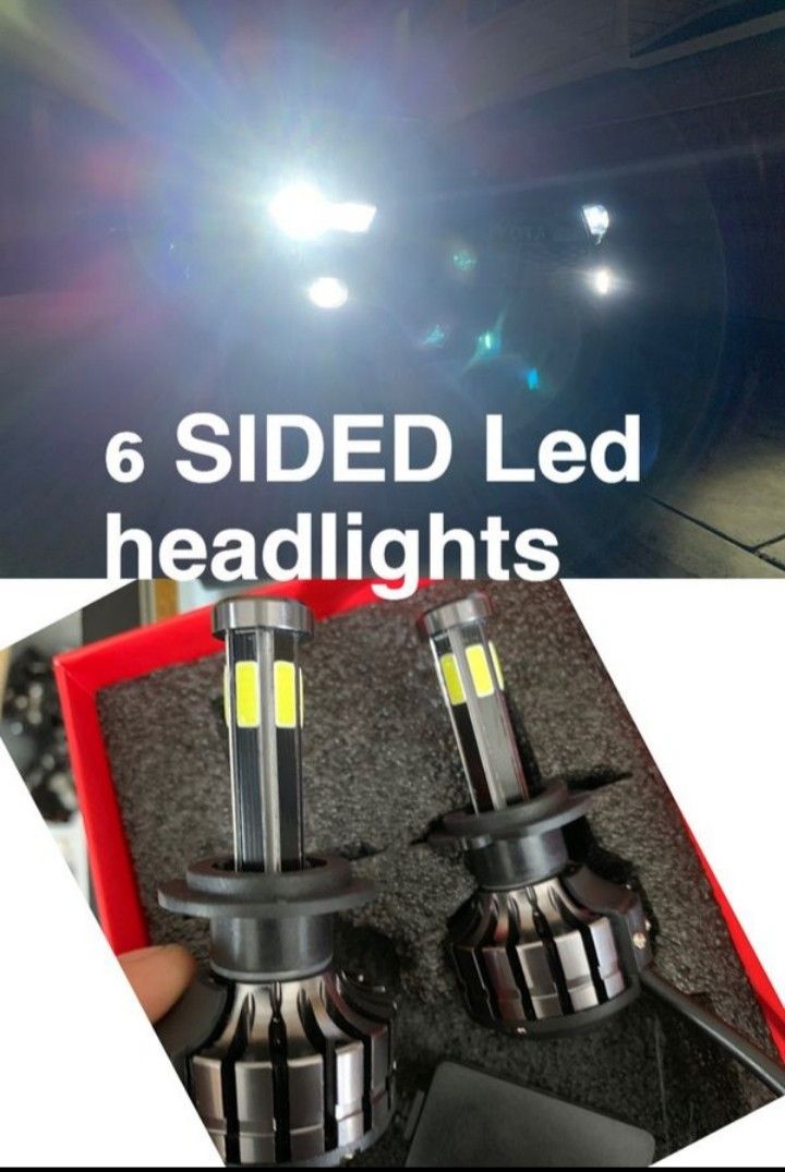 Brightest leds in the market 6 sided led headlights 60 free license