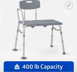Medline Transfer Bench with Backrest and Pushbutton Height Adjustment