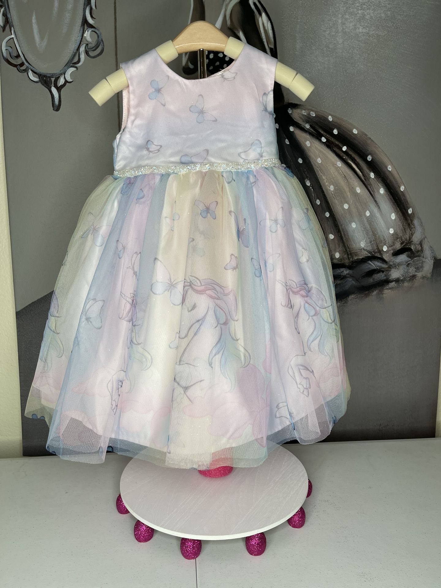 Easter Toddler Girl Unicorn Dress 3T