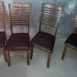 Grand Wood 4 Dining Chairs/ Matching Table With Sleeves