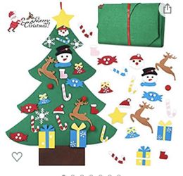 3 Ft Felt Christmas Tree + 26 pcs ornaments