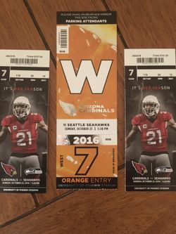 Seahawks tickets with parking pass .
