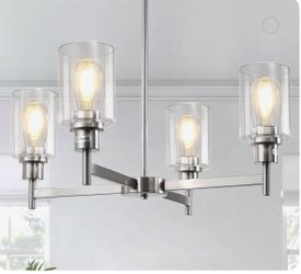 4-Light Brushed Nickel Chandelier – New Open Box