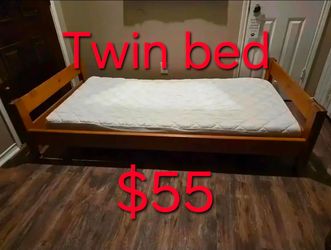 Twin bed with mattress