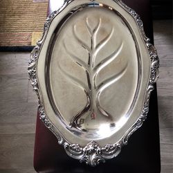 Wallace Baroque Silverplate  Thanksgiving Turkey Or Meat Server   Vintage 
