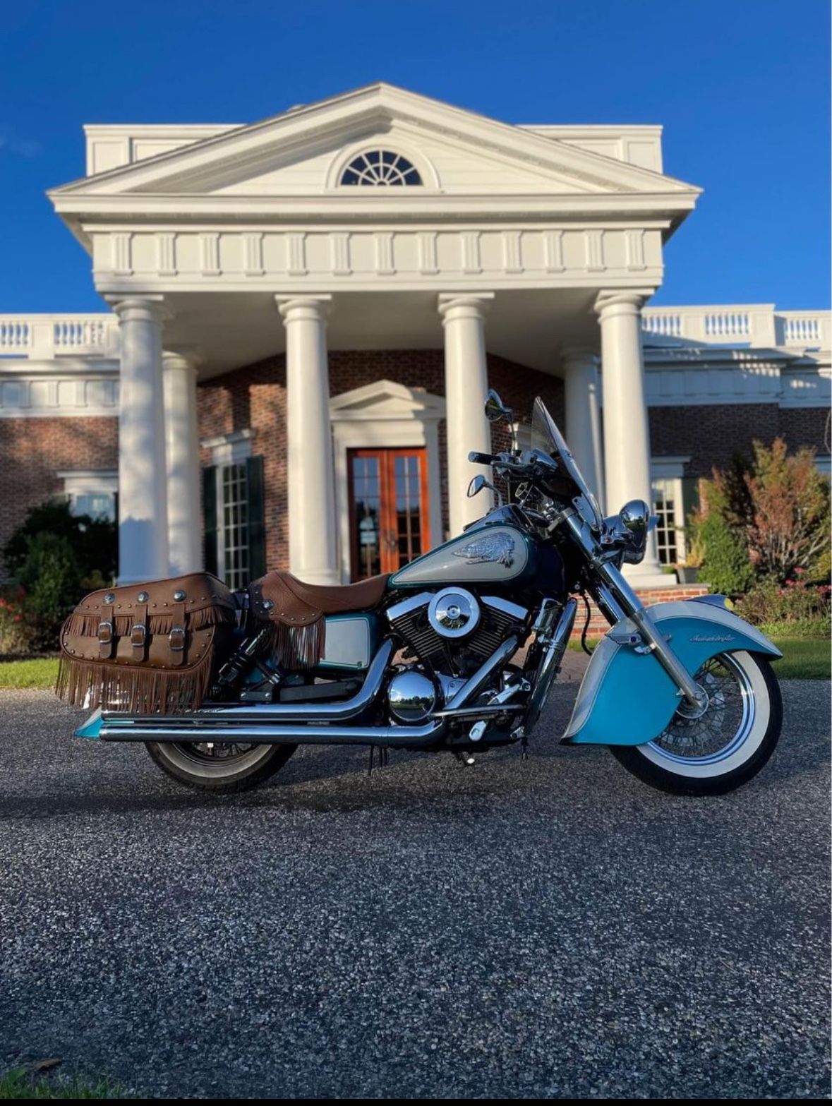 Indian Desert Tan Leather Saddlebags