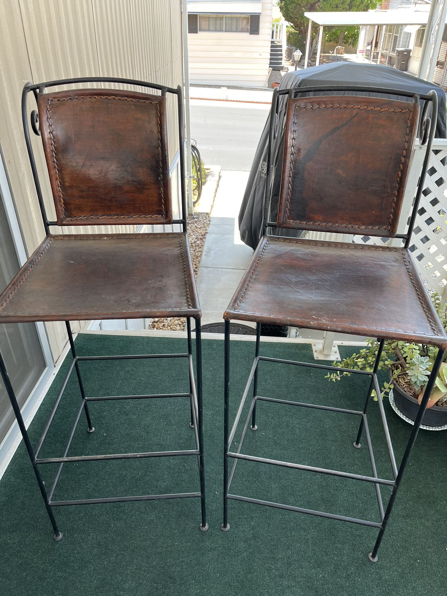 Leather Stools.