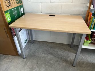 Modern wood desk.