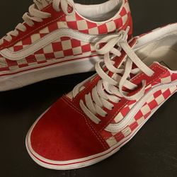 Vans red checkered