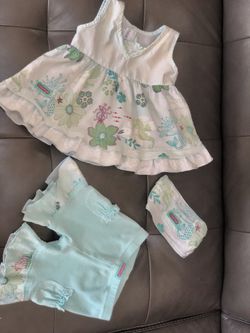 Naartjie baby girl summer outfit dress , pants and headband 3-6month
